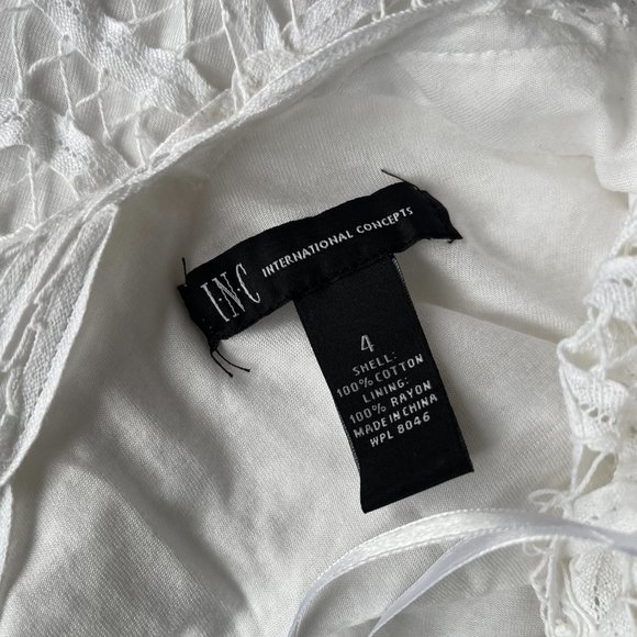 I.N.C. International Concepts White Cotton Lace Dress - Picture 4 of 4